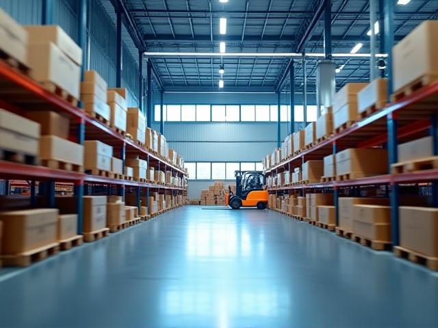 Modern logistics warehouse for retail goods