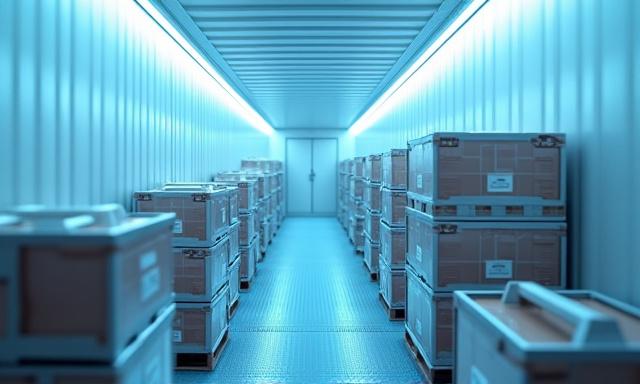 Securely packed pallets in a temperature-controlled environment