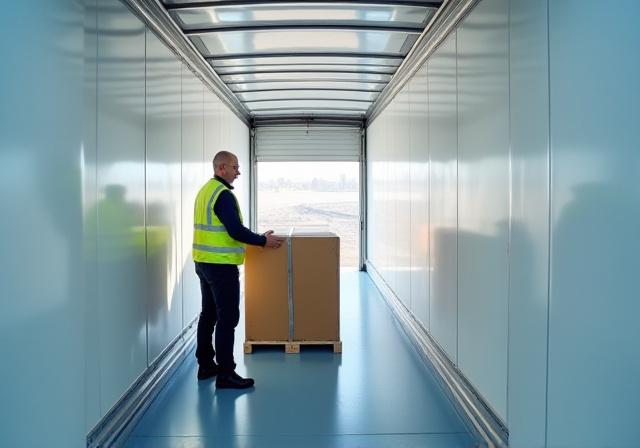 Bama Global Logistics professional checking cargo inventory for safety compliance